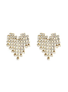 Gold Heart Strass Earrings