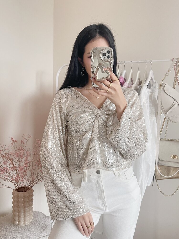 Gala Sequin Top / Champagne