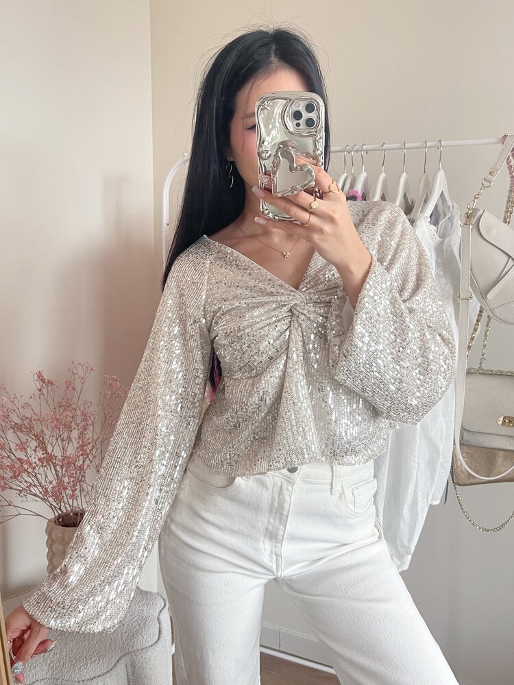 Gala Sequin Top / Champagne