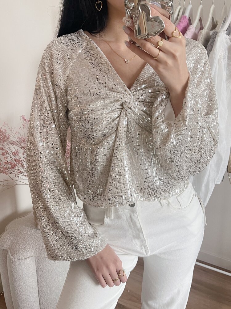Gala Sequin Top / Champagne