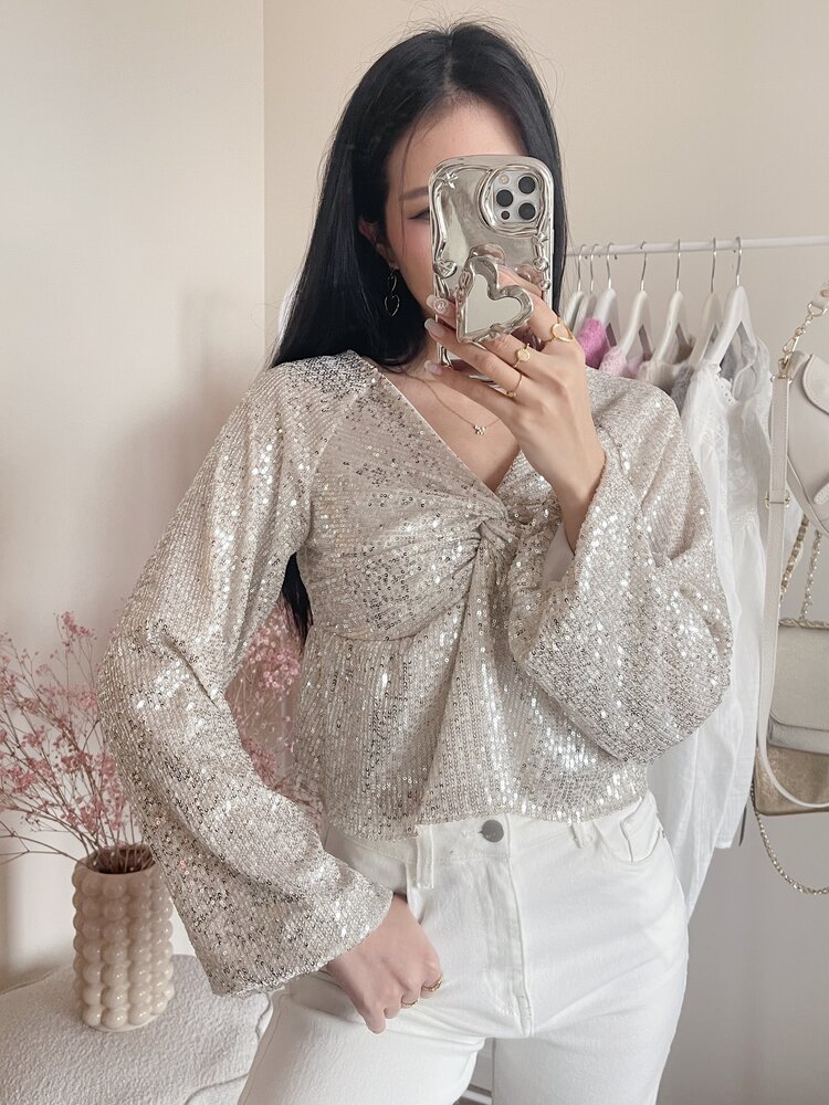 Gala Sequin Top / Champagne