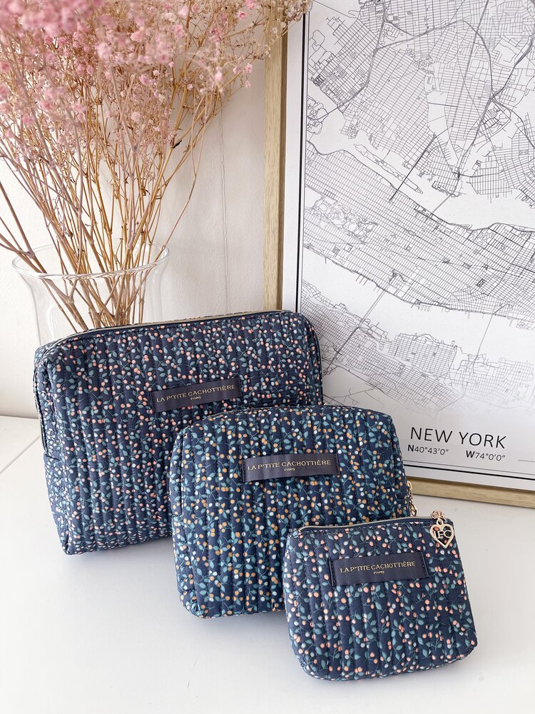 Marly Flower Toiletry Bag / Grey (Medium)