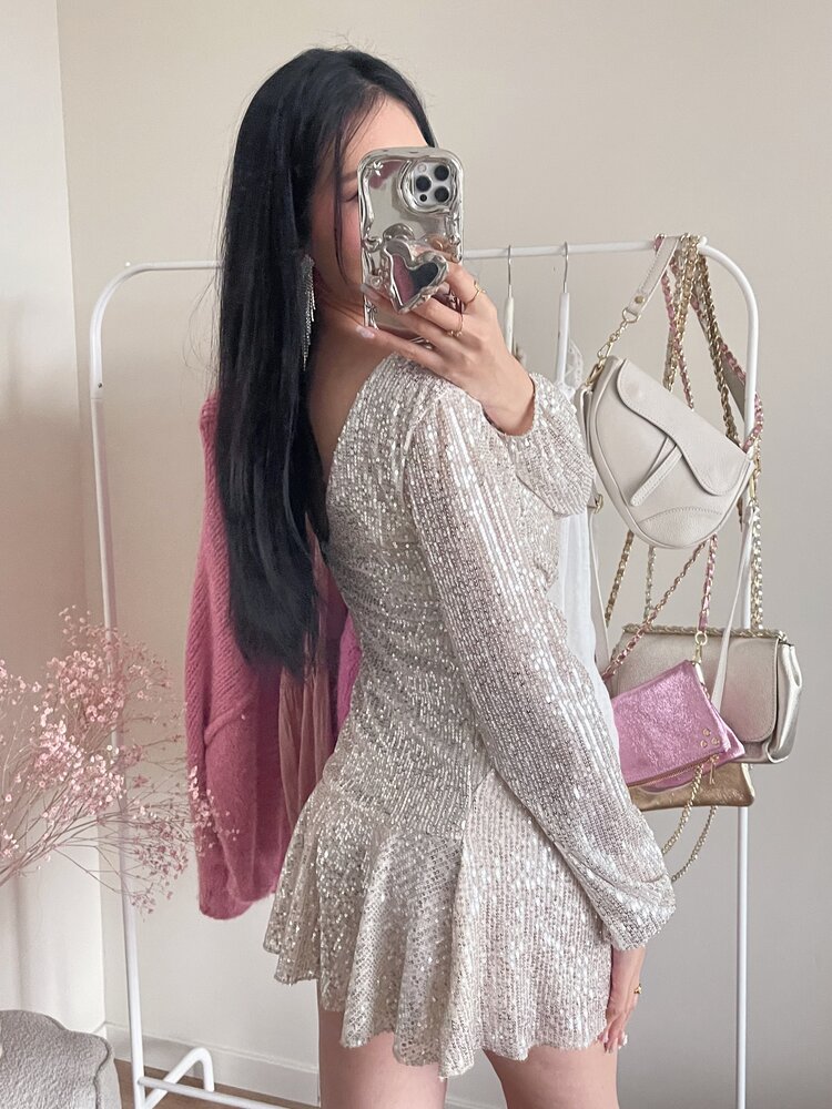 Kalei Sequin Dress / Champagne