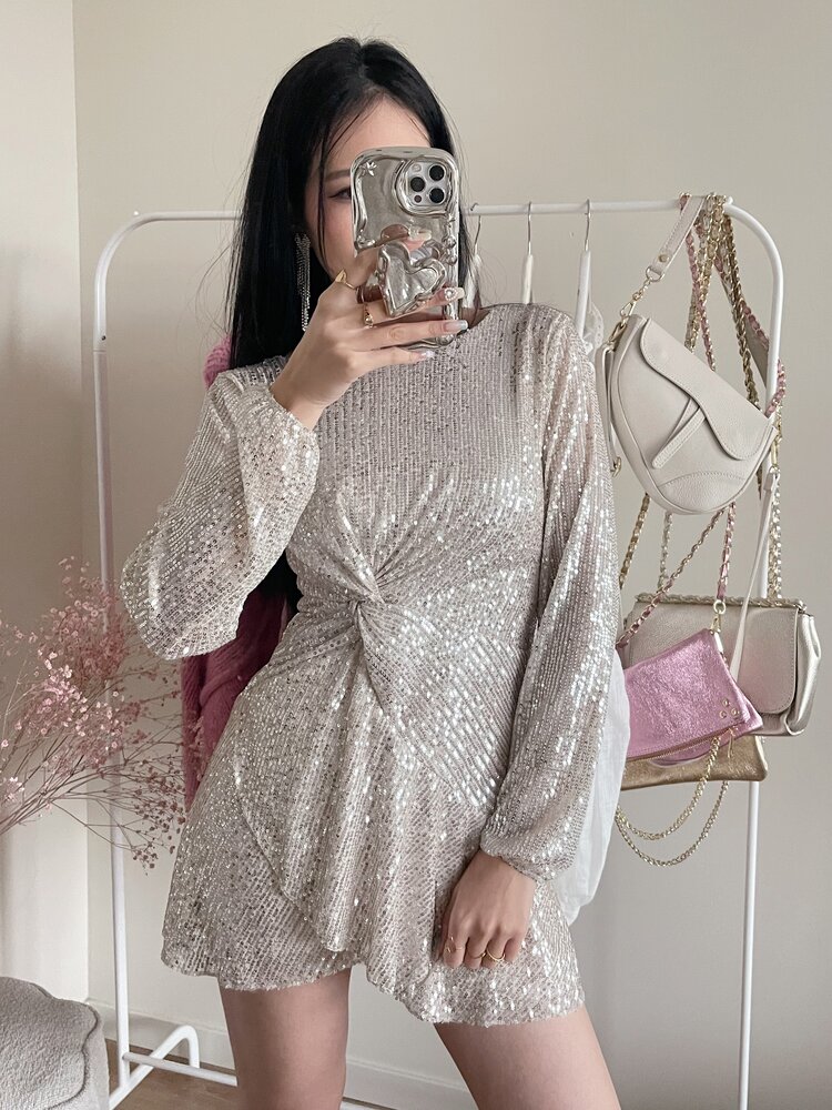 Kalei Sequin Dress / Champagne