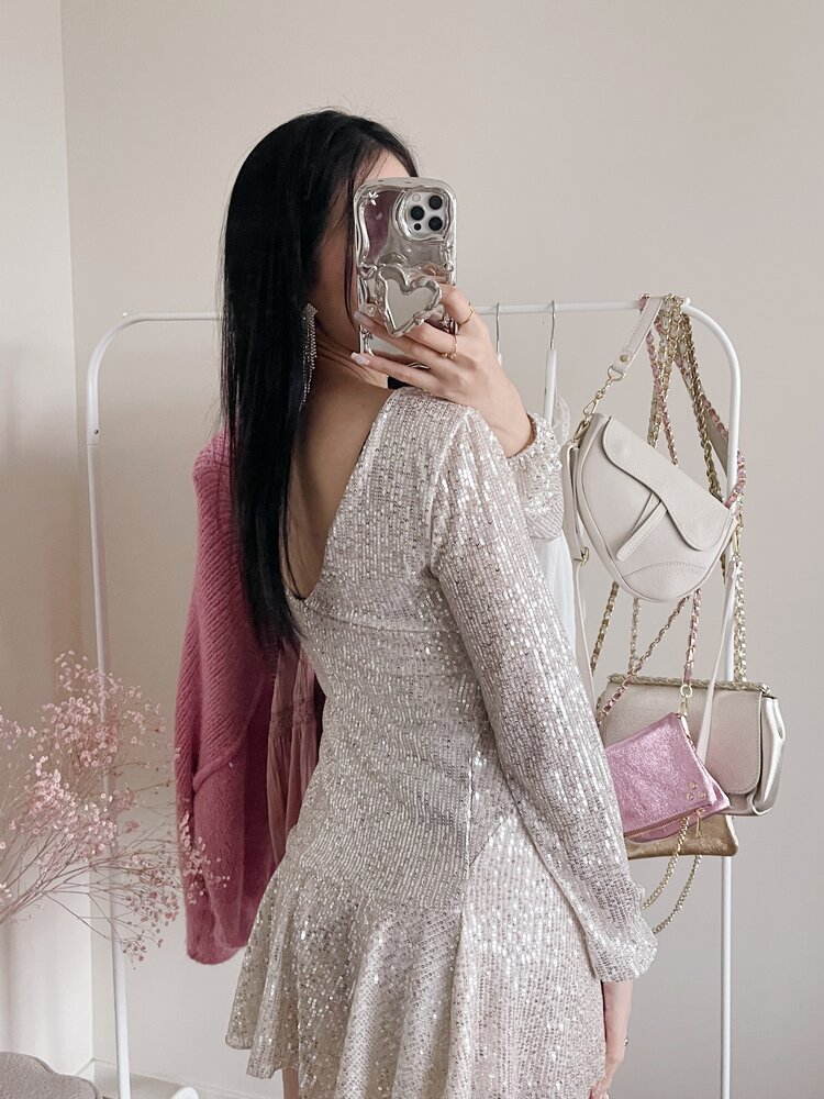 Kalei Sequin Dress / Champagne