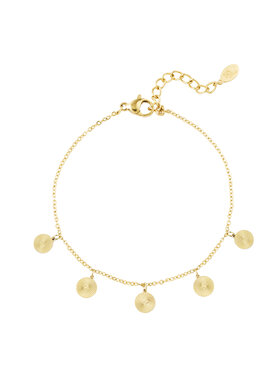 Gold Round Star Coins Bracelet