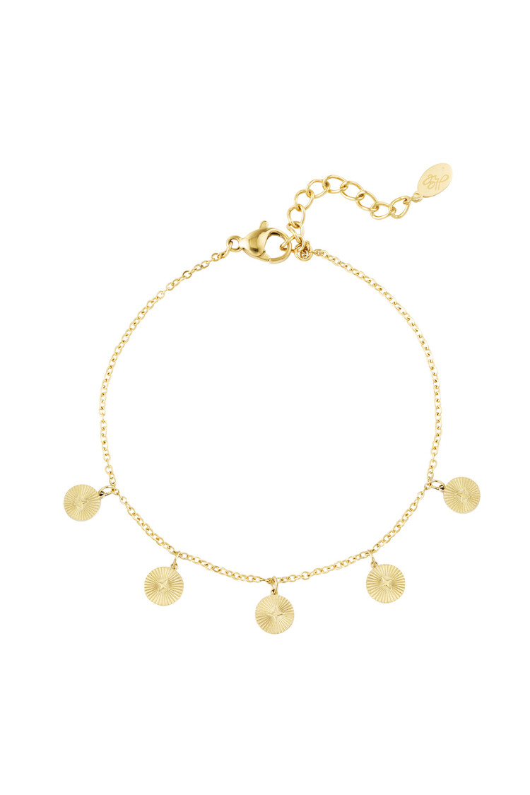 Gold Round Star Coins Bracelet