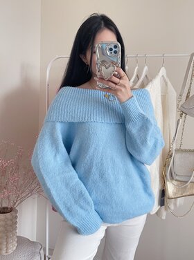Lumi Off Shoulder Sweater / Blue