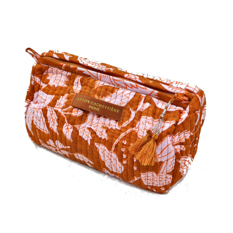 Jalaina Flower Toiletry Bag / Brown