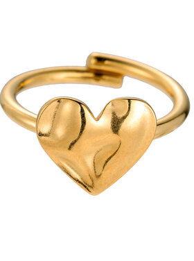 Gold Structured Heart Ring