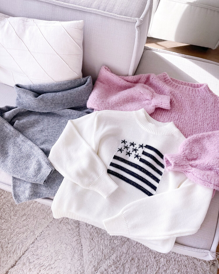 Kyla USA Knit Sweater / White & Black