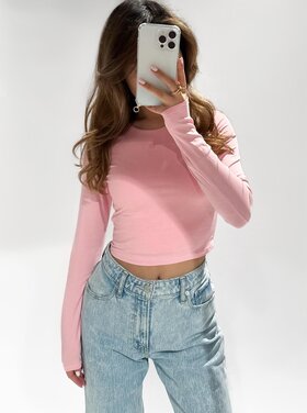 Shae Basic Long Sleeve Top / Rose Pink