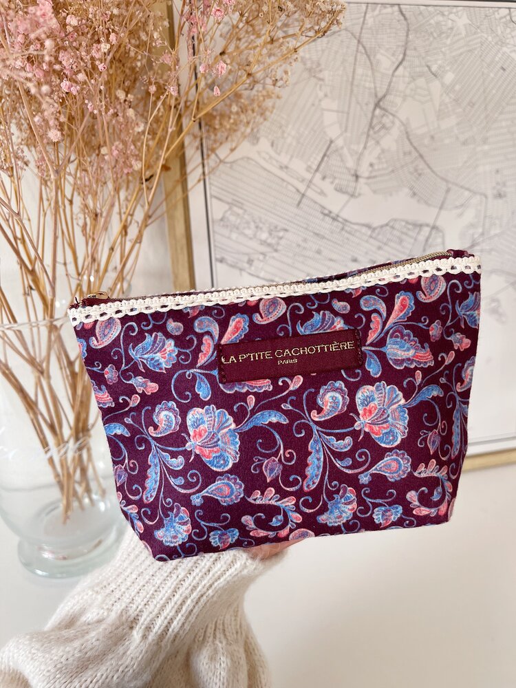 Becca Flower Pouch / Burgundy