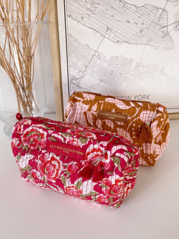 Jalaina Flower Toiletry Bag / Brown