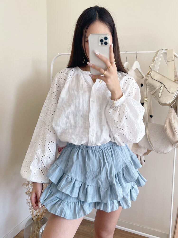 Florence Ruffle Skort / Denim Blue