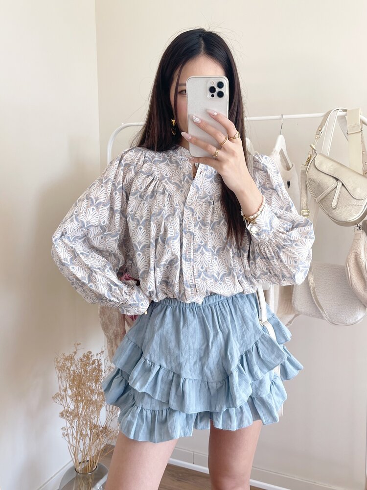 Florence Ruffle Skort / Denim Blue