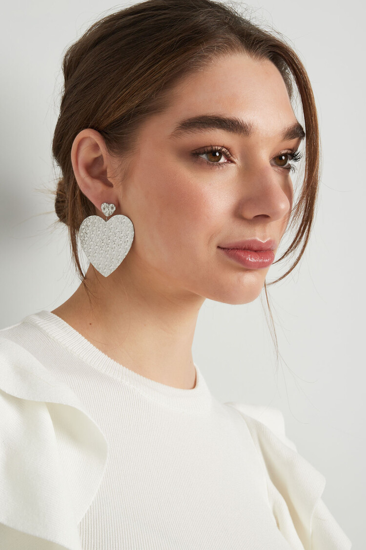 Gold Large Heart Plate Earrings