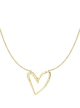 Gold Large Heart Breaker Necklace