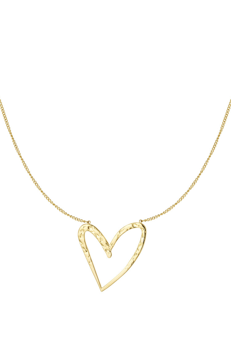 Gold Large Heart Breaker Necklace