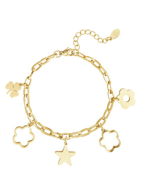 Gold Charm Party Link Bracelet