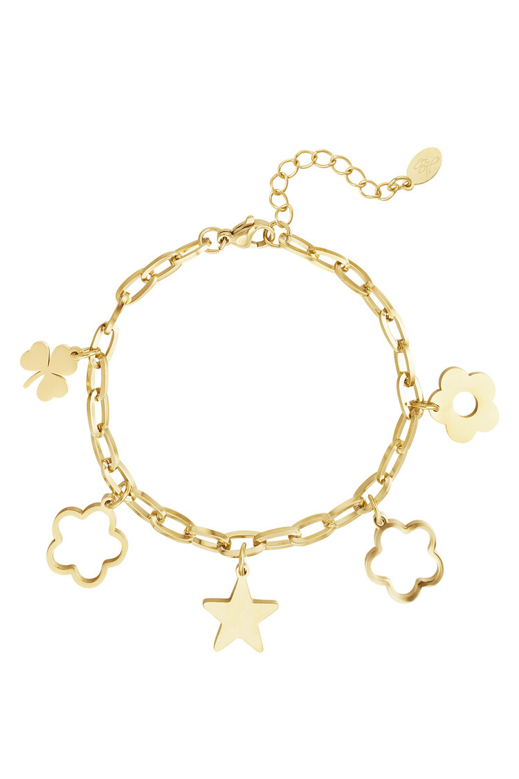 Gold Charm Party Link Bracelet