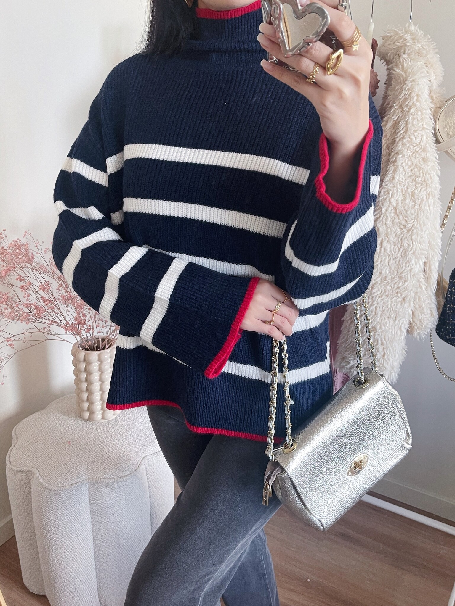 Celine Striped Sweater / Navy