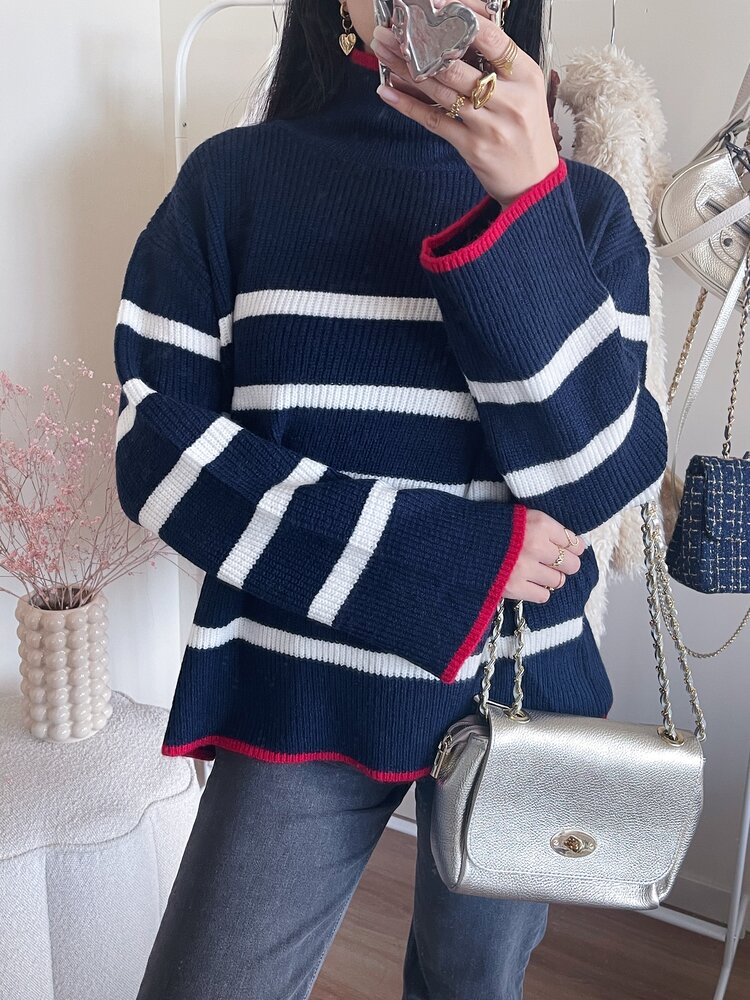 Celine Striped Sweater / Navy