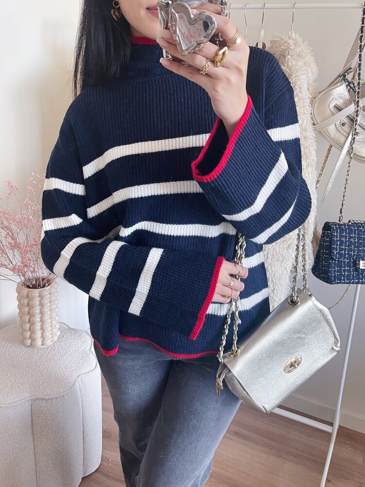 Celine Striped Sweater / Navy
