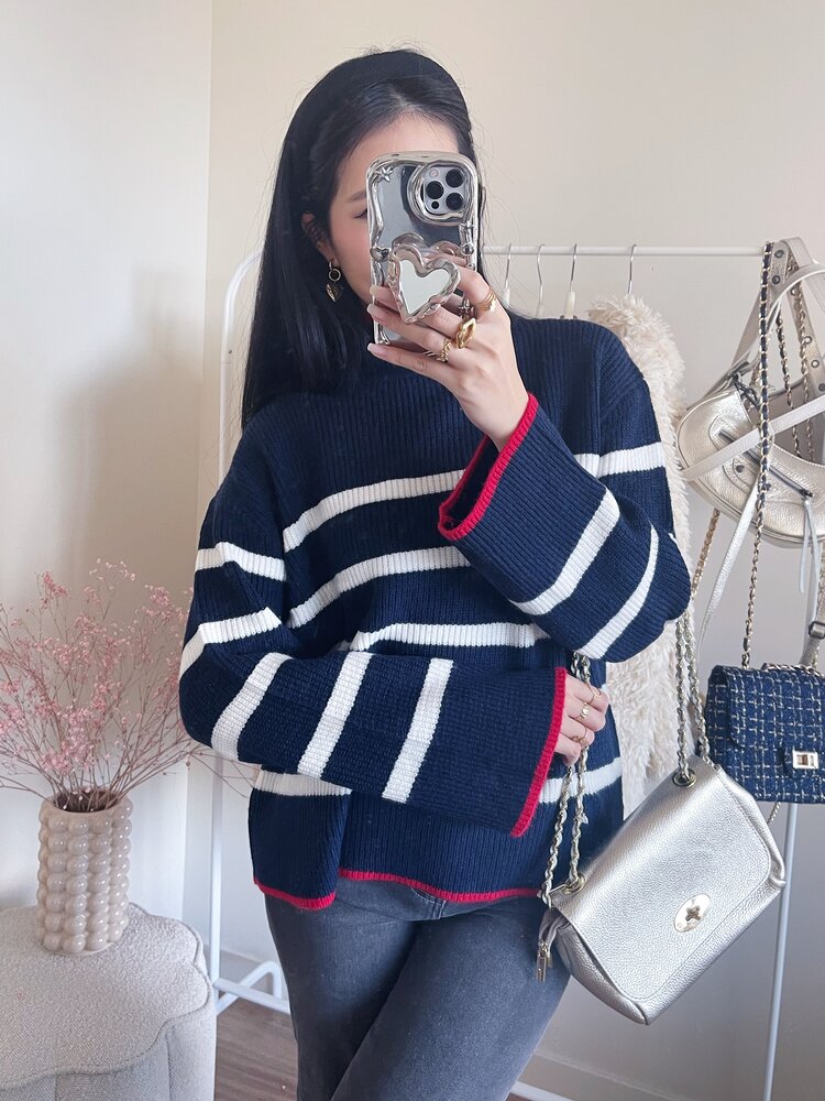 Celine Striped Sweater / Navy