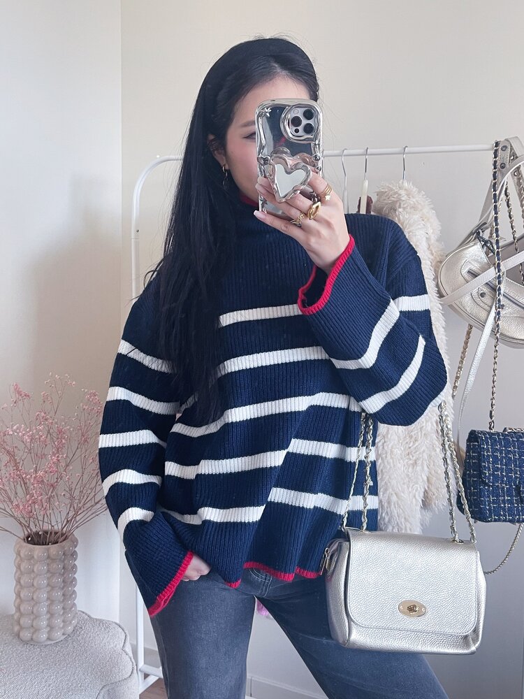 Celine Striped Sweater / Navy