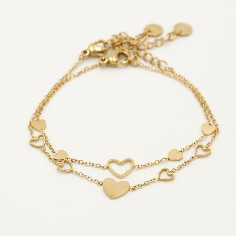 Gold Lover Hearts Bracelets