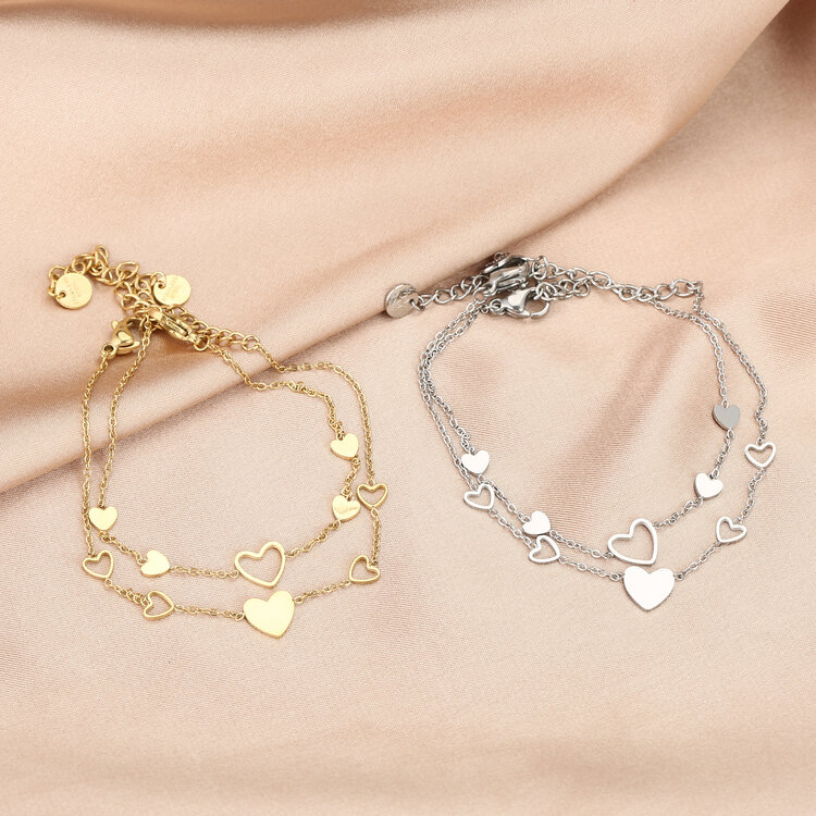 Gold Lover Hearts Bracelets
