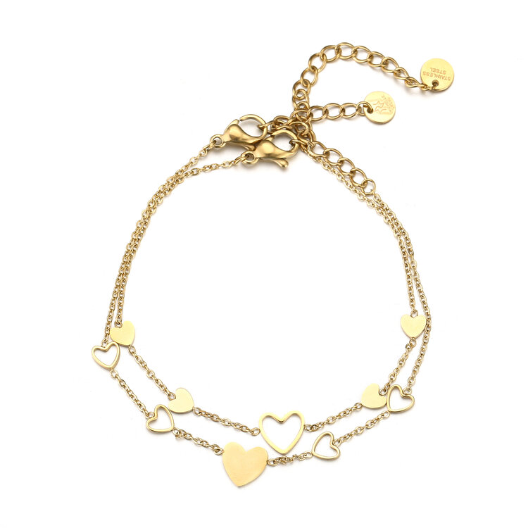 Gold Lover Hearts Bracelets