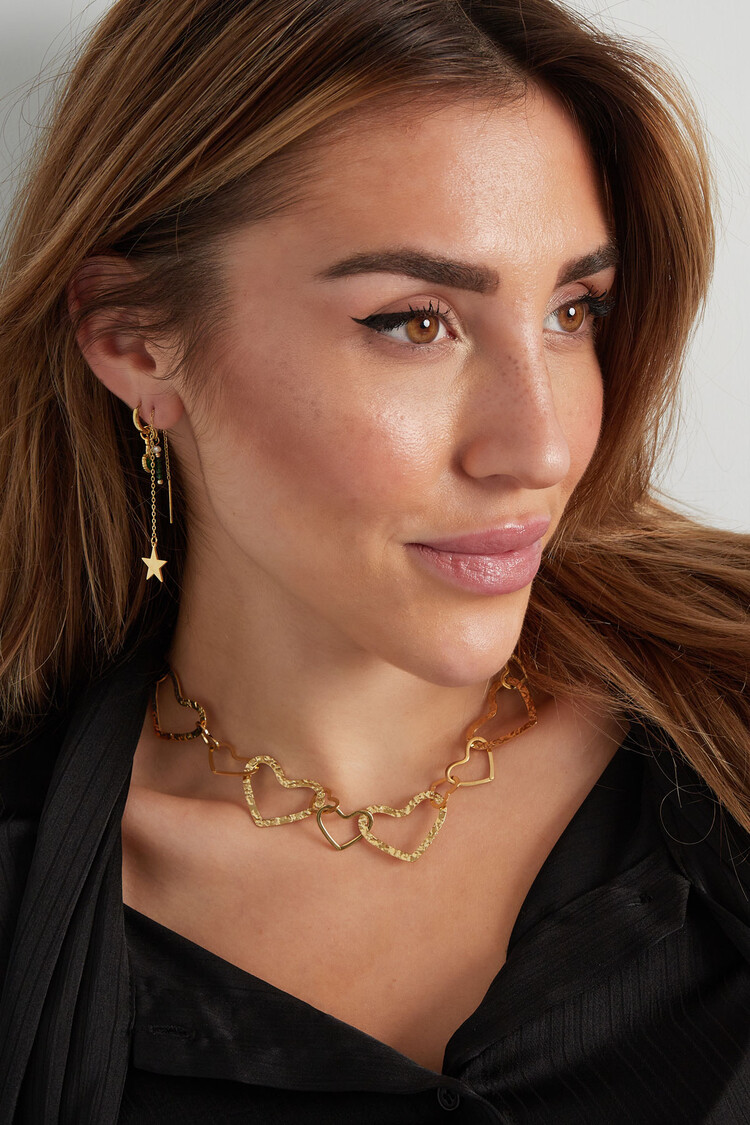 Gold Connected Hearts Necklace