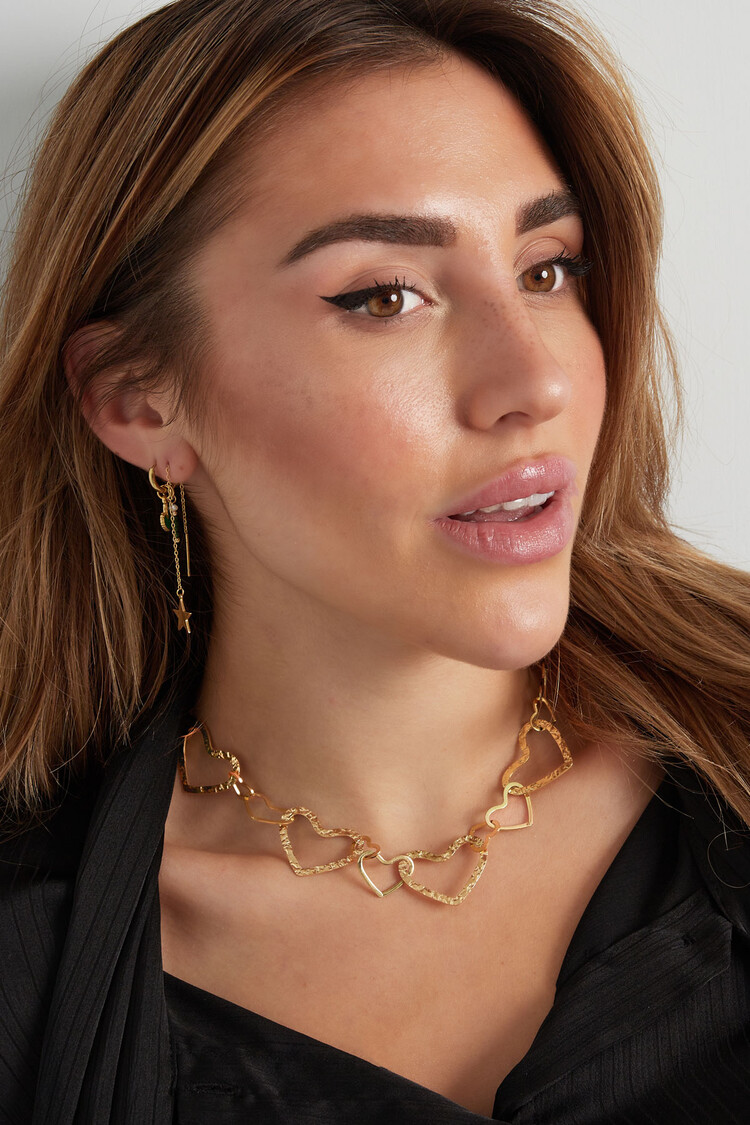 Gold Connected Hearts Necklace