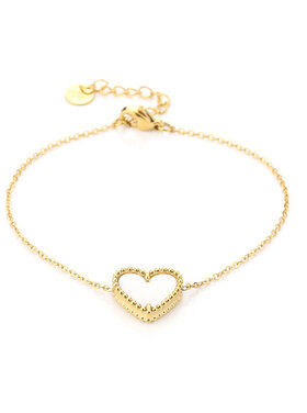 Gold Heart Of Mine Bracelet / White