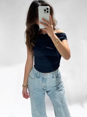 Estee Off Shoulder Top / Navy Blue