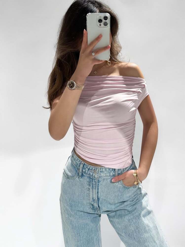 Estee Off Shoulder Top / Baby Pink