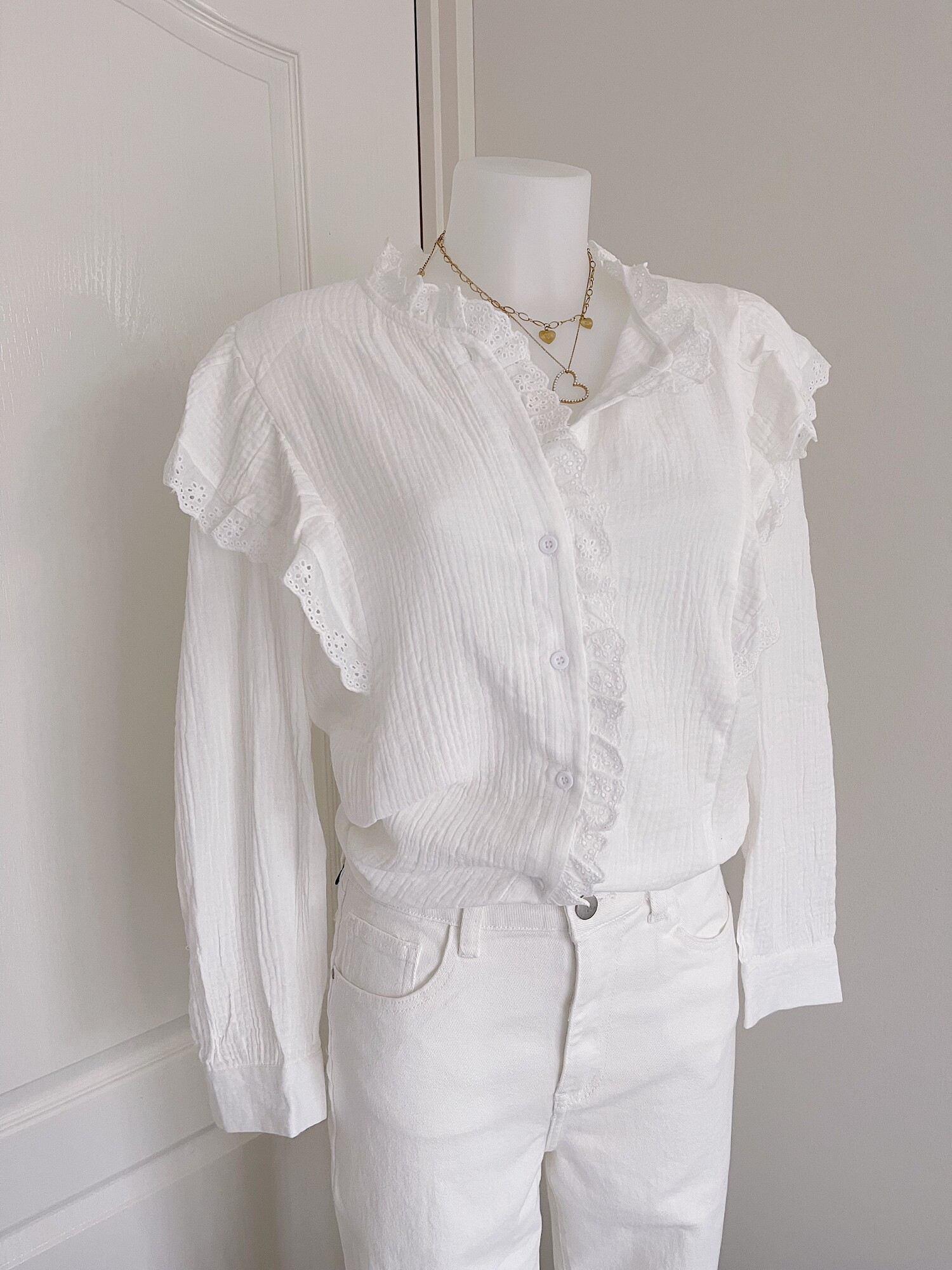 Sumi Embroidered Blouse / White - Hello My Love