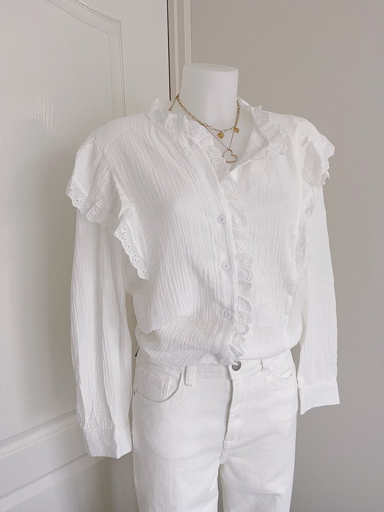 Sumi Embroidered Blouse / White