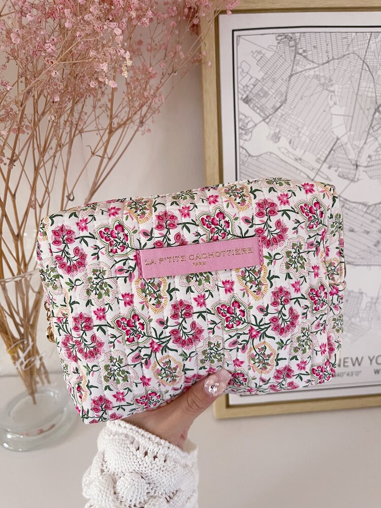 Marly Flower Toiletry Bag / Pink (Medium)