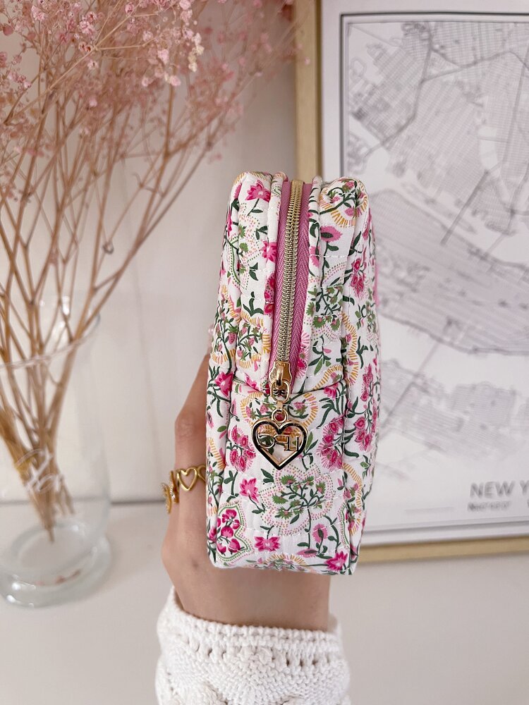 Marly Flower Toiletry Bag / Pink (Medium)