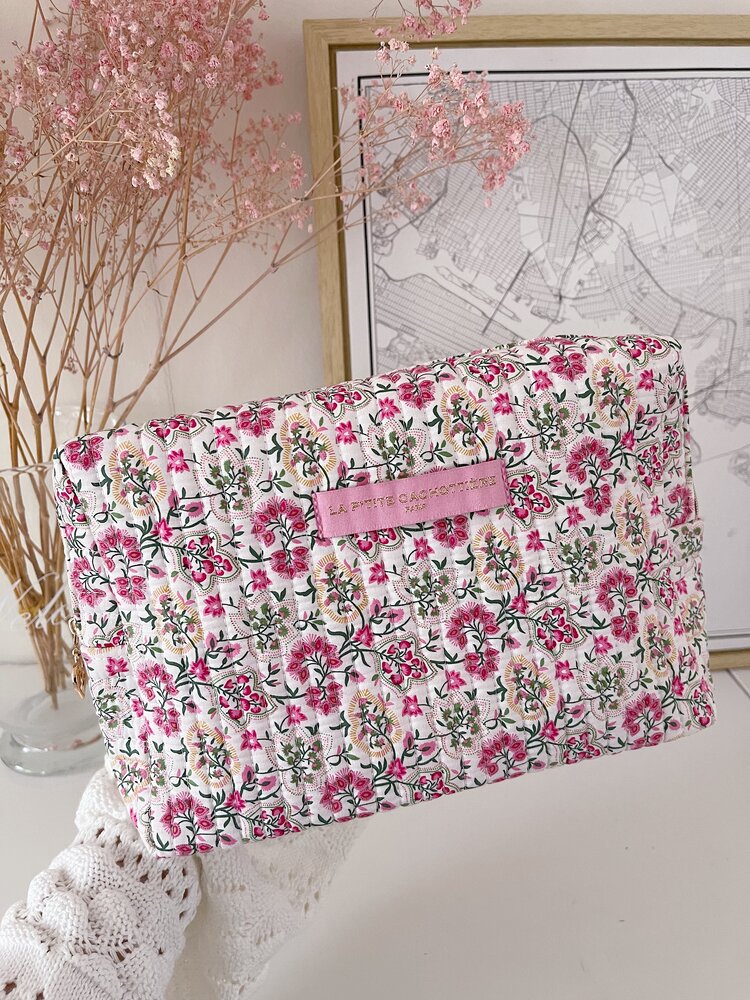 Marly Flower Toiletry Bag / Pink  (Large)