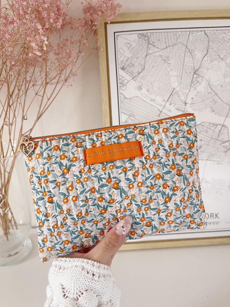 Lizzie Flower Pouch / Orange