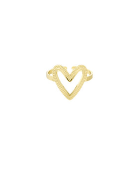 Gold Open Heart Dots Ring