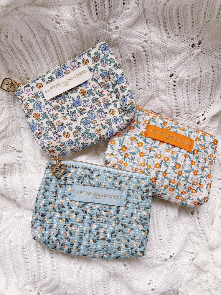 Ava Small Flower Wallet Pouch / Orange