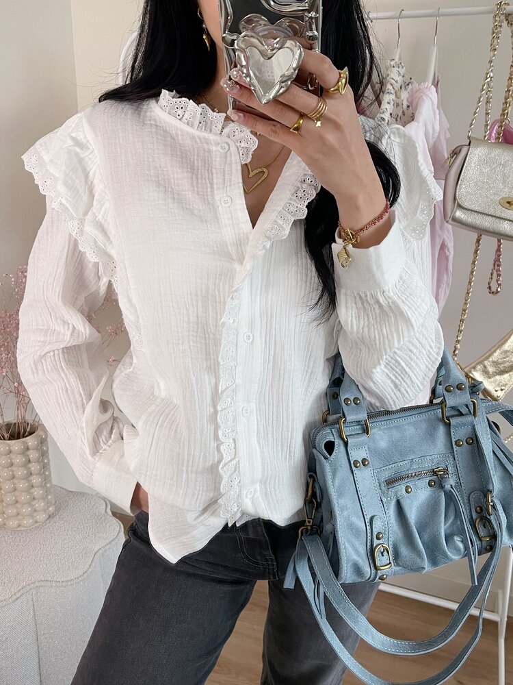 Sumi Embroidered Blouse / White