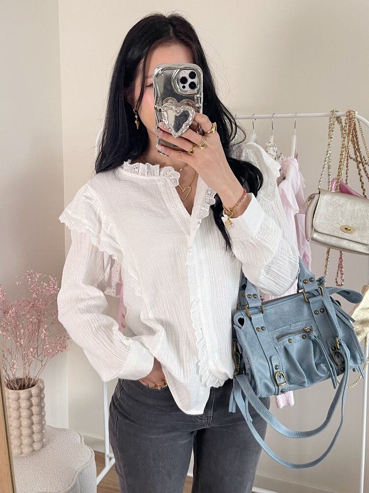 Sumi Embroidered Blouse / White