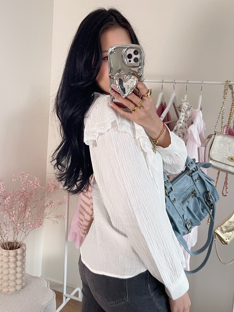 Sumi Embroidered Blouse / White