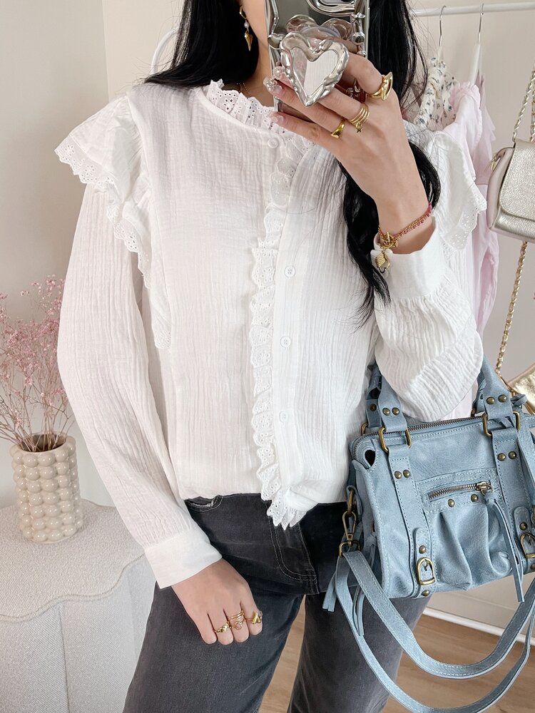 Sumi Embroidered Blouse / White